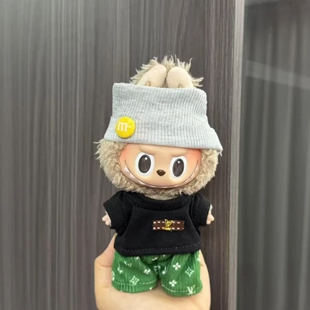  Labubu Boneca com Roupas : 17cm Primeira Geração e Segunda Geração Vinil e Chaveiro de Pelúcia Boneca Vestir Terno e Acessóri - 7