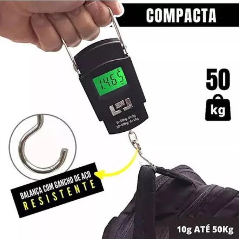 Balança De Mão Digital Portátil Para Bolsa Mala Peixe de Até 50kg STC-02 - 2