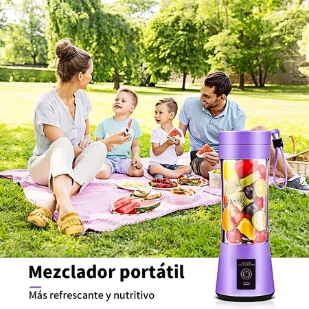 Mini Liquidificador Portátil Juicer de suco elétrico Shake 6 Laminas + Cabo USB 110V/220V 380ML - 4
