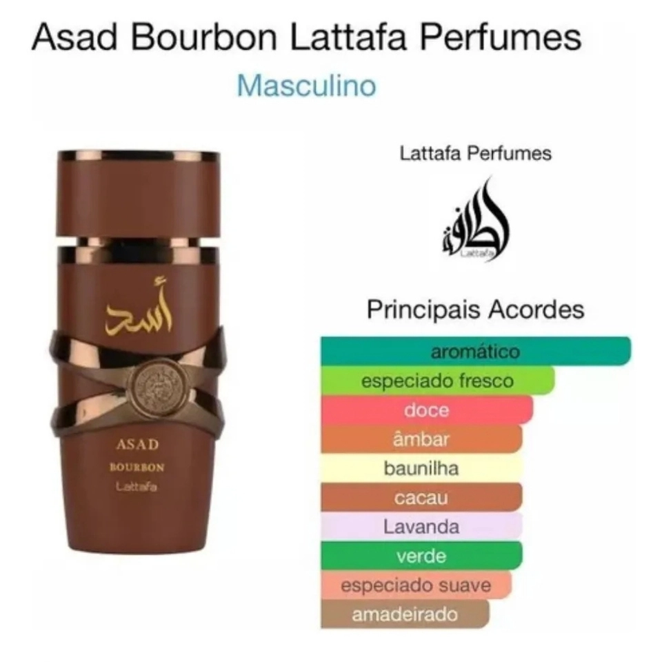 Perfume Asad Bourbon Lattafa 100ml Original Alta Fixação - imagem 5