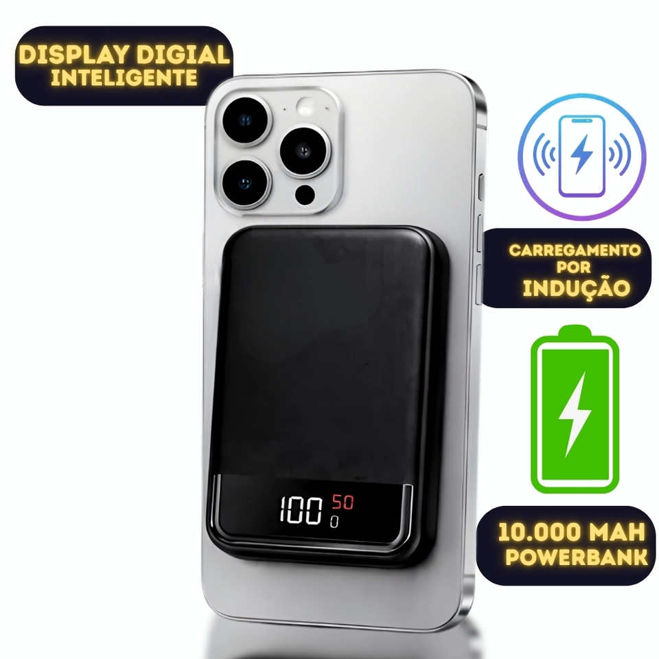 Power Bank Indução Magnético 10000mAh/ Magsafe Kaidi KD-998 - 5