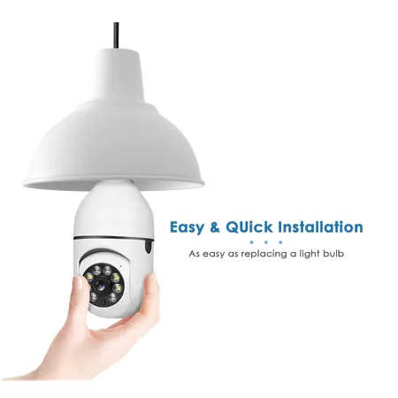 Câmera wifi Ip Segurança YOOSEE Lâmpada giratória 360 com bocal rosca full HD visão noturna bivolt - 6