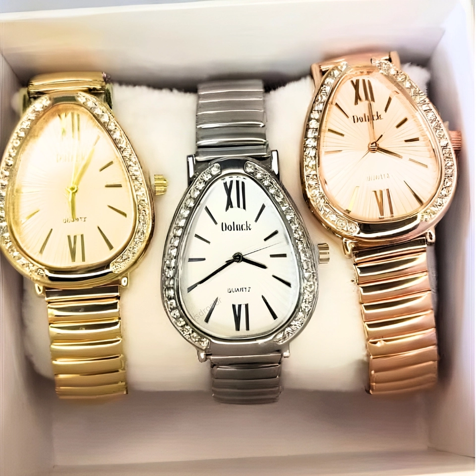 Relógio Feminino Elegante com Pulseira Elástica Estilo Cobra – Com Strass - imagem 2