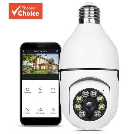Câmera wifi Ip Segurança YOOSEE Lâmpada giratória 360 com bocal rosca full HD visão noturna bivolt - 2