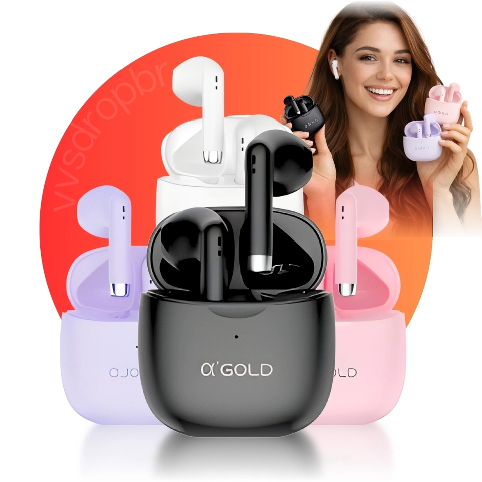 Fone de ouvido bluetooth sem fio touch 5.3 prova agua FN-BA39 A' gold - 1
