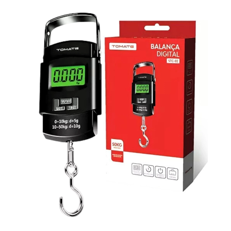 Balança De Mão Digital Portátil Para Bolsa Mala Peixe de Até 50kg STC-02 - 1