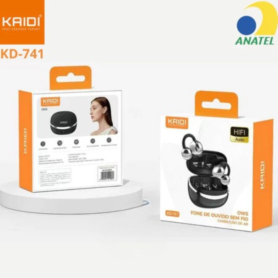 Fone De Ouvido Sem Fio Bluethooth Kaidi Condução De Ar Para Esporte KD-741 - 5