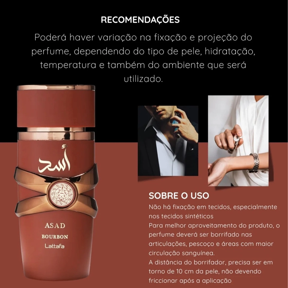 Perfume Asad Bourbon Lattafa 100ml Original Alta Fixação - imagem 4