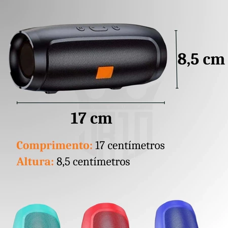 Caixa de Som Bluetooth Charge Mini 3  – Portátil, Entrada USB/SD, Bateria Recarregável, Caixinha - 4