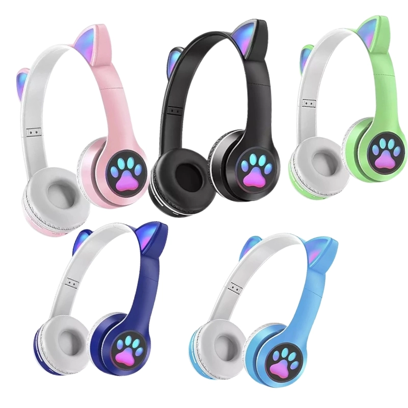 Fone Orelha De Gato Gatinho Headphone Bluetooth Led Sem Fio Com Microfone - 3