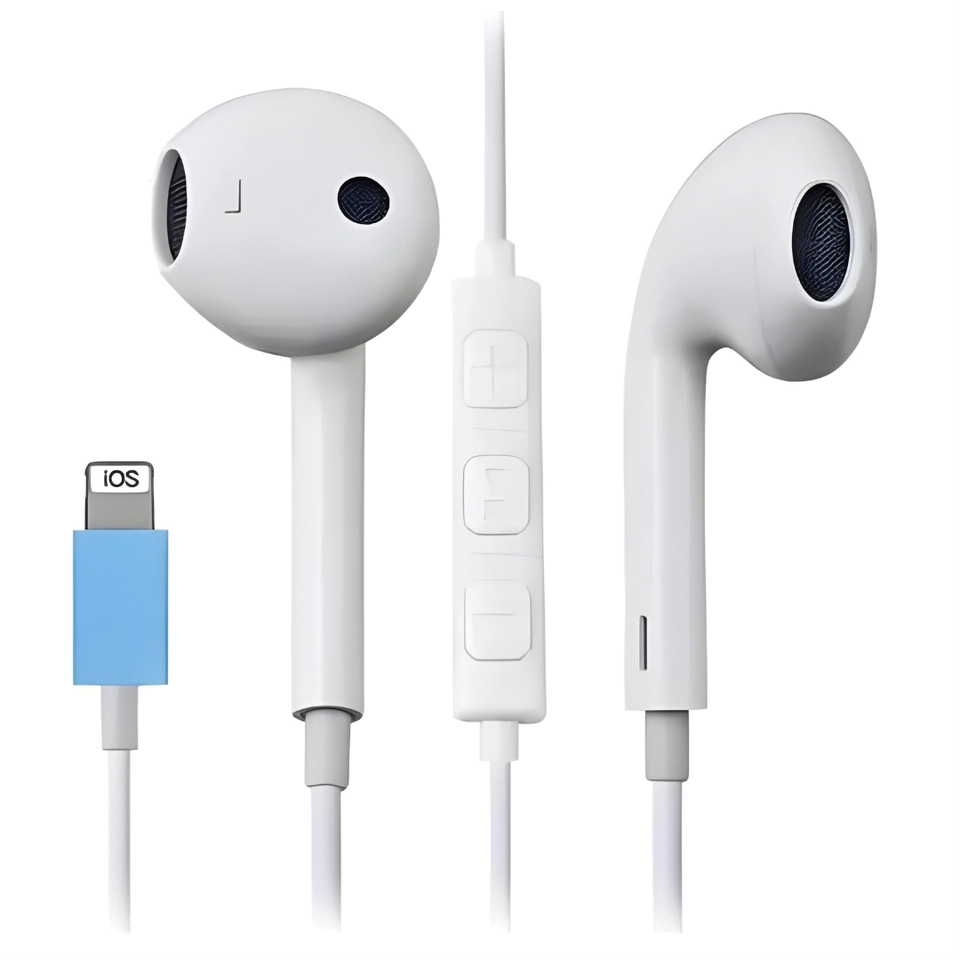 Fone Ouvido Com Fio E Microfone Branco Compatível Com iPhone - 2