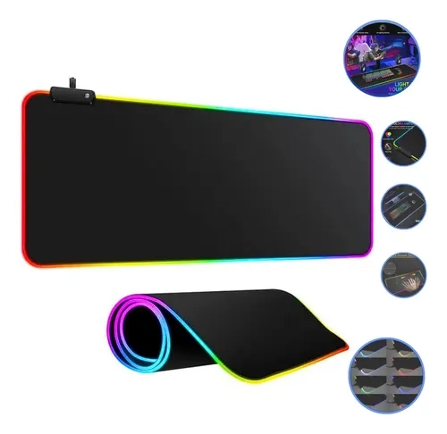 Mousepad Tapete Gamer Ergonômico Led Cores Rgb Grande - 7