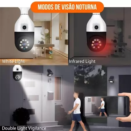 Câmera De Segurança Ip Wifi Full HD 2 Lentes Visão Noturna Microfone Durawell YOOSEE 9696 - 3