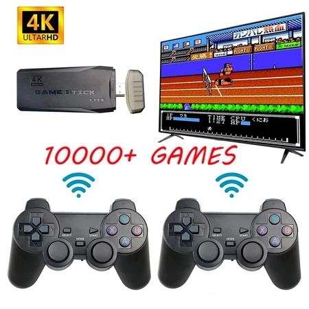Video game Stick 10mil 2 Controles Sem Fio Console Original Portatil Jogos Retro Antigo - 4