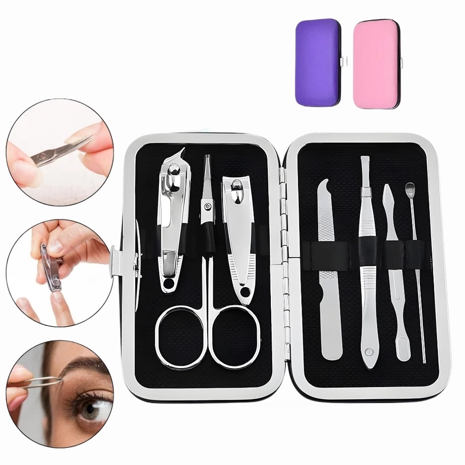 Kit 7 Peças Completo Cortador de Unha, Cutícula, Pinça, Tesoura, Lixa - AL-3501 Altomex - imagem 1