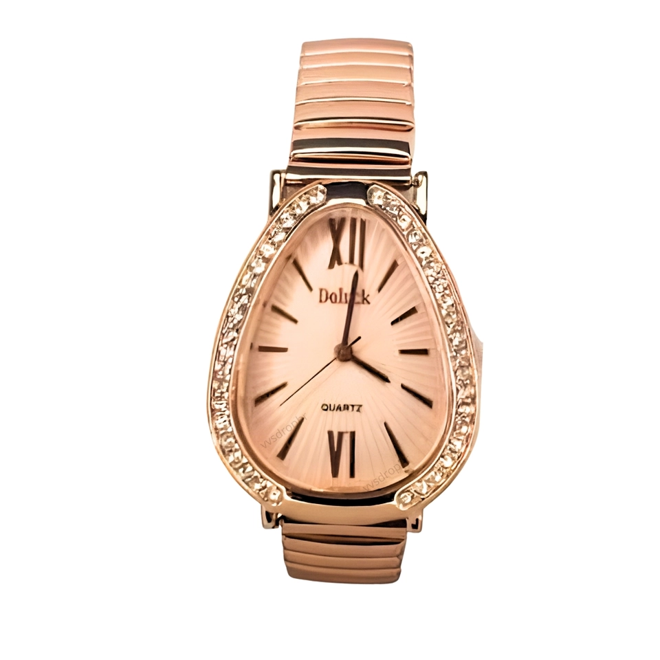 Relógio Feminino Elegante com Pulseira Elástica Estilo Cobra – Com Strass - 7