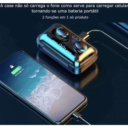 Fone De Ouvido Bluetooth Sem Fio TWS M10 9D Estéreo Hi-Fi Display LED Bateria De Longa Duração - 5