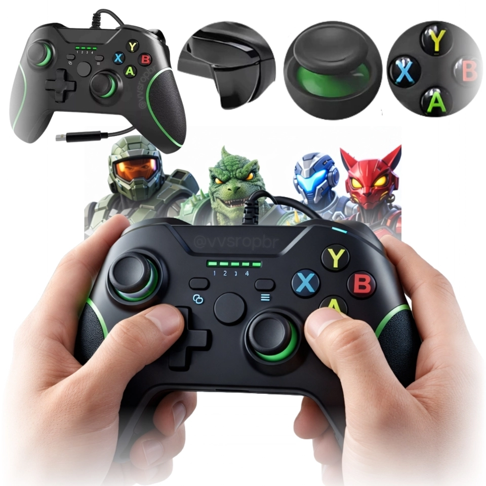 Controle Xbox One Pc Usb com fio Joystick compativel para xbox - 1