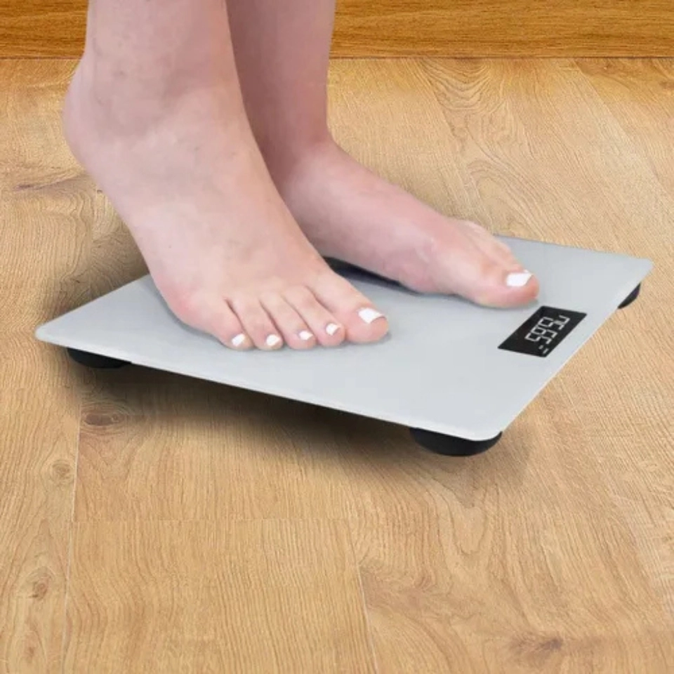 Balança Digital Corporal Pessoal de Banheiro Smart Tela LED Portátil Cinza Suporta Peso de Até 180kg - 2