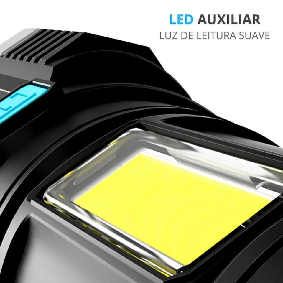 Lanterna Tática Led Militar 4 Leds Super Potente Alto Brilho Branco Preto - 7