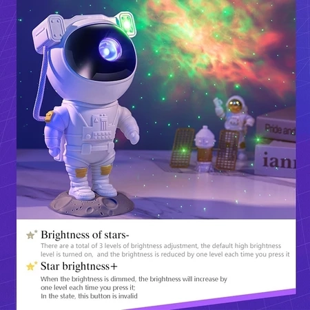 Projetor De Galáxia Astronauta, Luz Noturna Com Céu Estrelado, Lâmpada Projetora Para Decoração E presente - 4