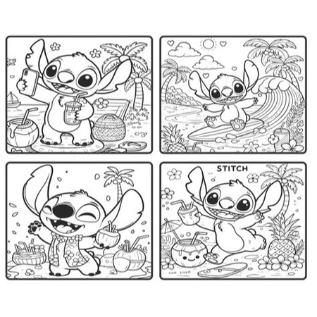 Kit Livro De Colorir Stitch + Canetinhas Coloridas Touch Marca Texto, Ponta Dupla (0,1mm e 6,0mm) – Traços Finos e Áreas Grandes  - 6