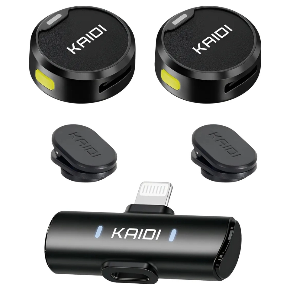 Microfone de Lapela Sem Fio KAIDI KMF4-C – Tipo-C, Maginético e Alta Qualidade de Som Bateria Longa, Compact - imagem 3