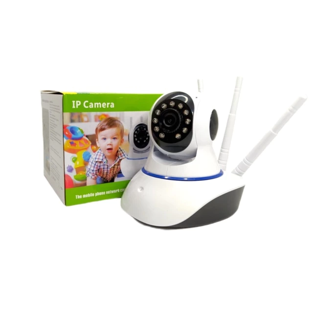 câmera iP robô 3 antenas wifi visão noturna full HD 360º microfone áudio babá eletrônica robozinho sem fio app yoosee - 2