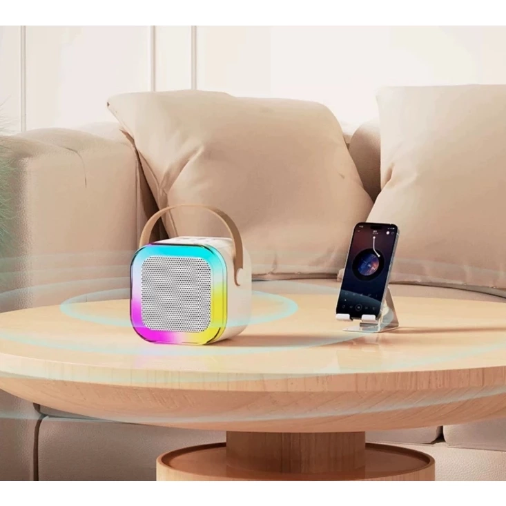 Karaoke Caixa De Som Com 2 Microfones Sem Fio Com Alto-Falante Bluetooth Brincadeira Para A Família Karaokê - 3