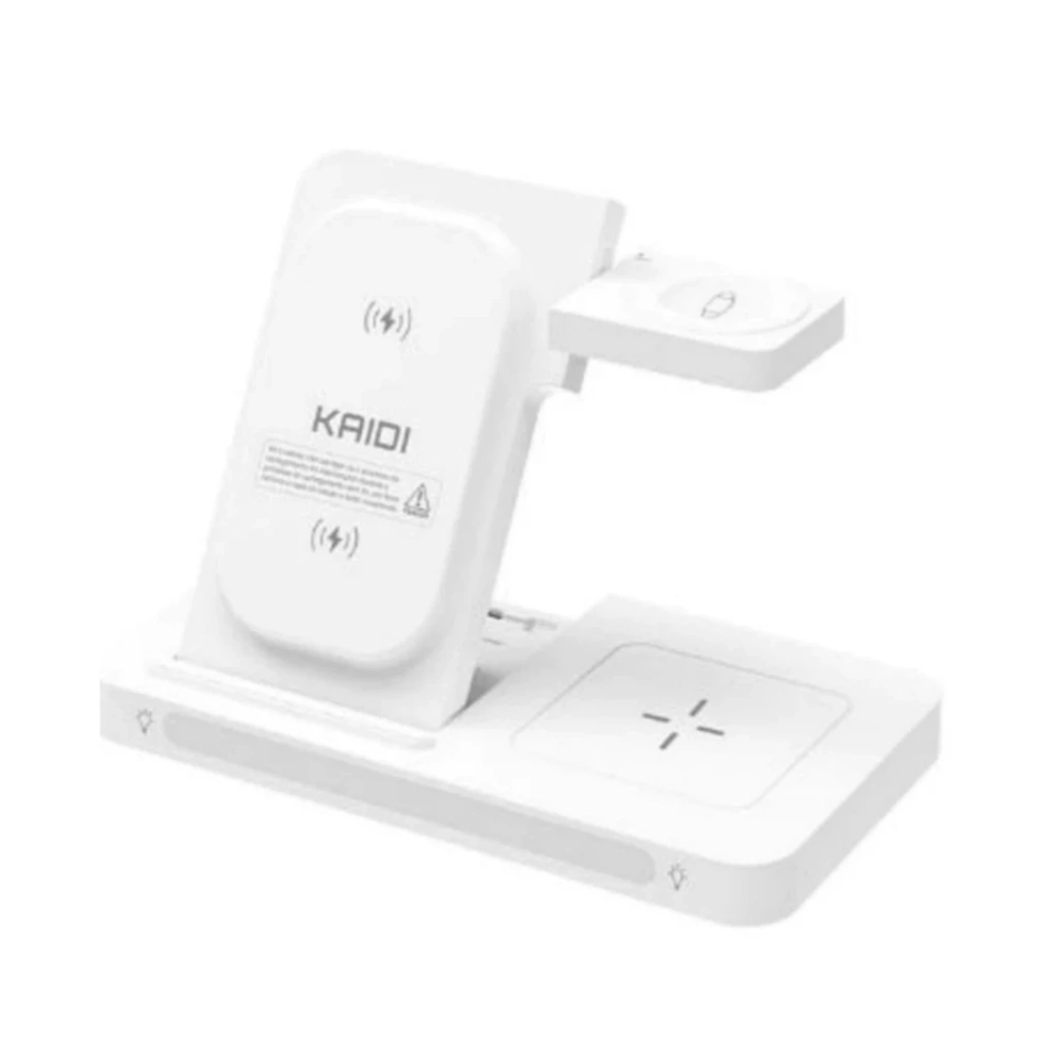 Suporte Carregador Indução Kaidi KNC-9097 Sem Fio 3 Em 1 Dock Station P/ Celular Smartwatch e Fone - 6