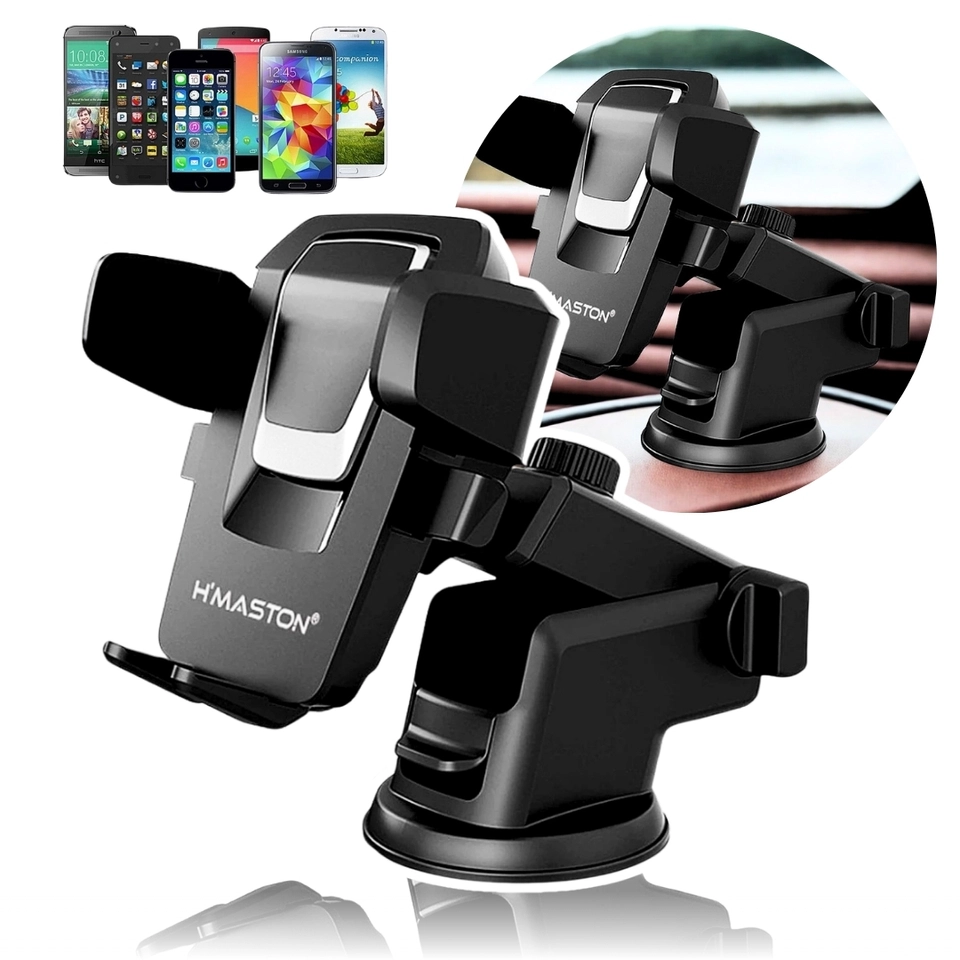 H'maston CJ-02 Suporte Celular GPS Veicular Carro Universal Automóvel Saída Grampo Ajustável 360° - 1