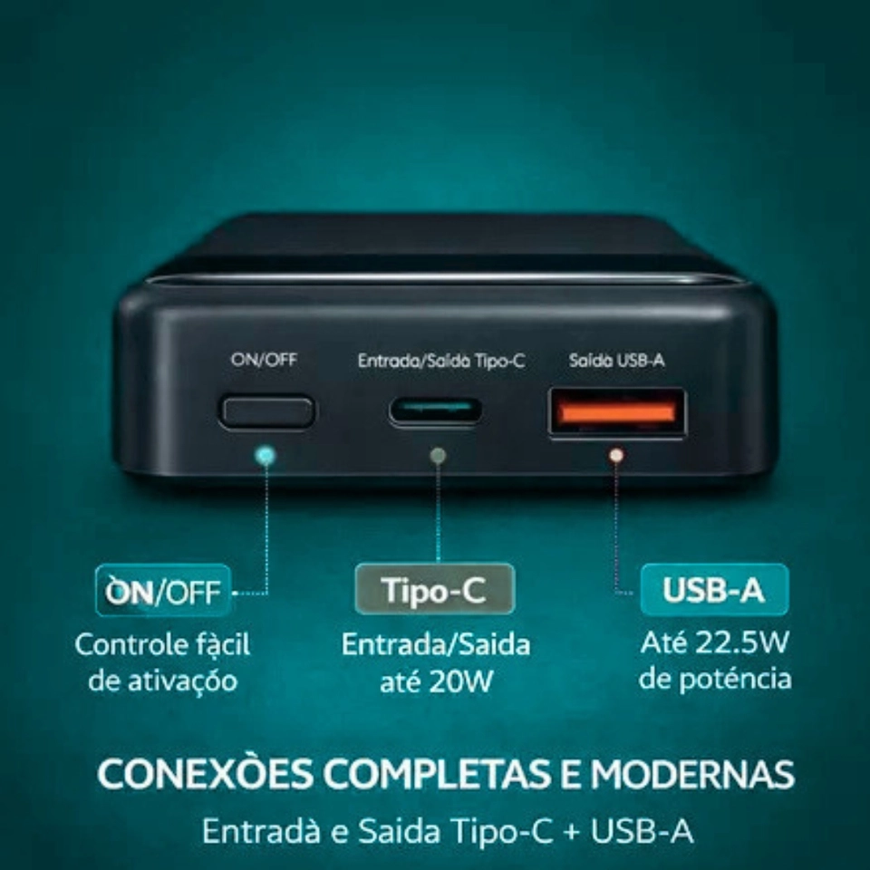 Power Bank Indução Magnético 10000mAh/ Magsafe Kaidi KD-998 - 6