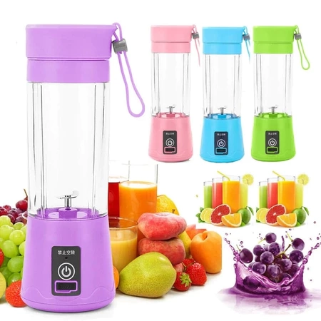 Mini Liquidificador Portátil Juicer de suco elétrico Shake 6 Laminas + Cabo USB 110V/220V 380ML - 1