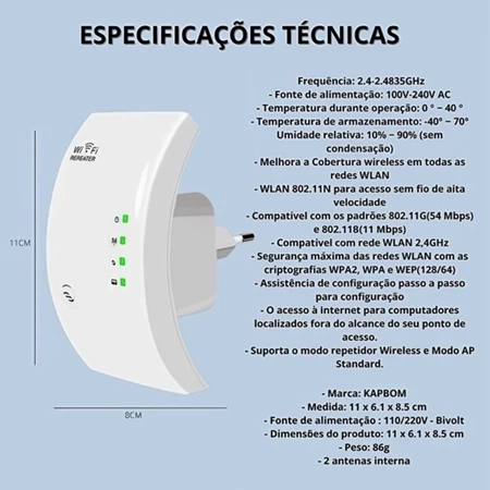 Repetidor Amplificador De Sinal Wifi 600/mbps Ultra Rápido sinal forte - 7