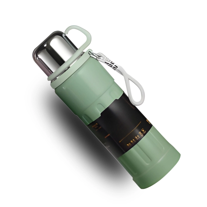 Garrafa Térmica 800ml Inox Premium com Tampa Copo e Alça de Silicone – Mantém Quente ou Frio - 5