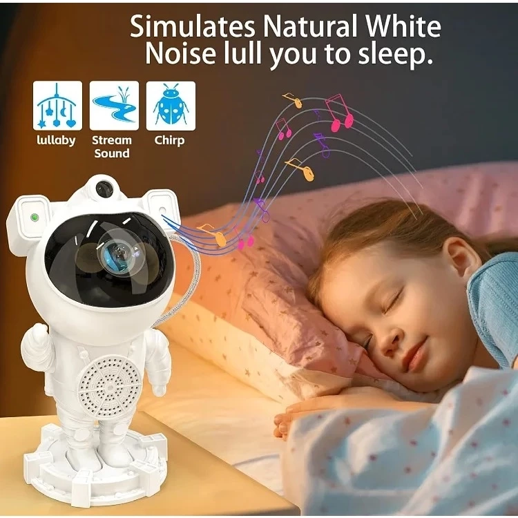 Projetor De Luz Noturna Com Caixa de Som Bluetooth e Galaxy Star Galaxia Nebulosa Astronauta Luz Da Noite Quarto - 4