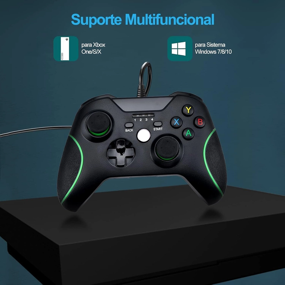 Controle Xbox One Pc Usb com fio Joystick compativel para xbox - 5