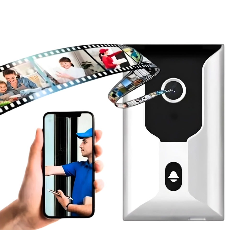 Campainha Com Câmera Vídeo Porteiro Sem Fio Wi-Fi HD Inteligente Smart Home Vê Pelo Celular Recarregável - 6