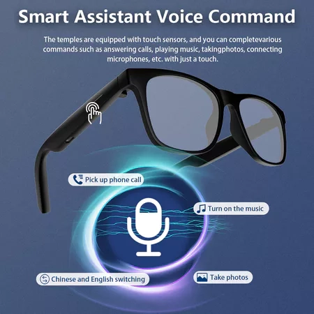 Óculos De Sol Inteligentes LAXASFIT : Esportes Ao Ar Livre Falantes Bluetooth Com Luz Anti-Azul E Proteção UV Para Todos - 4