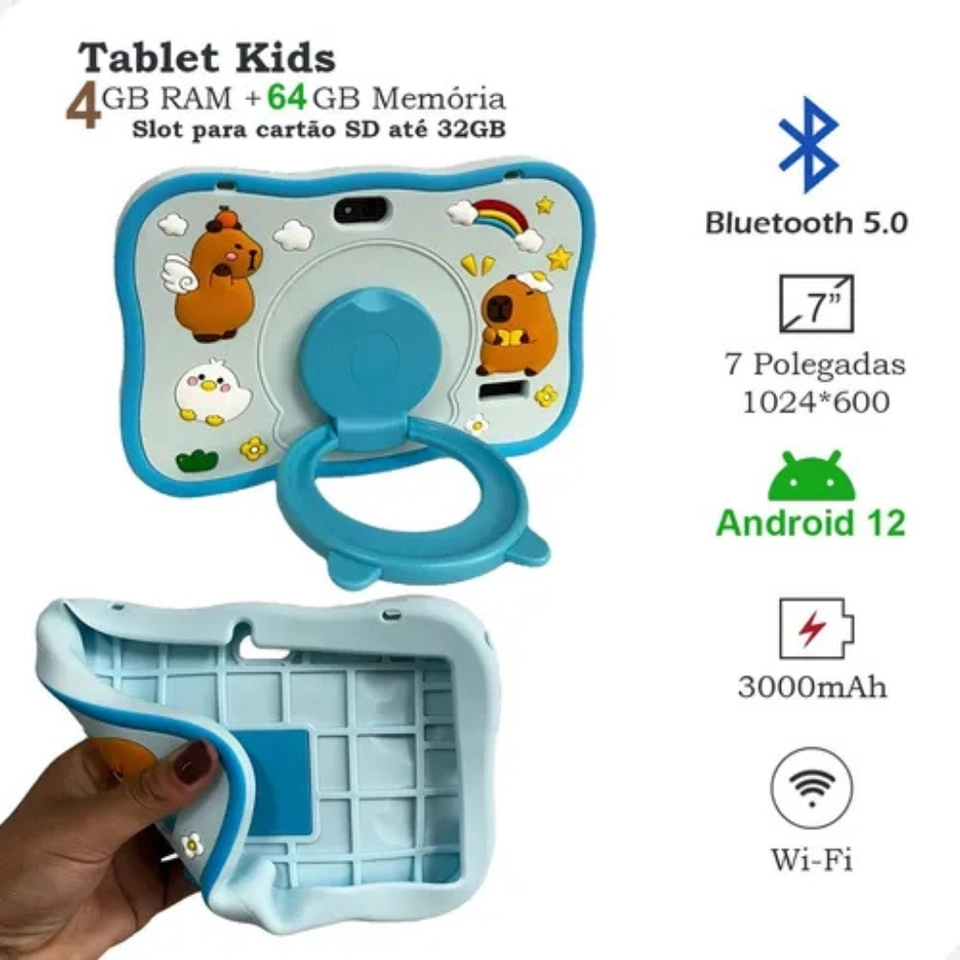 Tablet Infantil Capivara Criança Kids Android 4gb Ram 64gb - 5