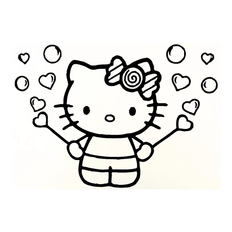Livro de Colorir HELLO KITTY Rosa 50 Folhas 180G Caderno de Desenho Pintura Coloring Book - 5