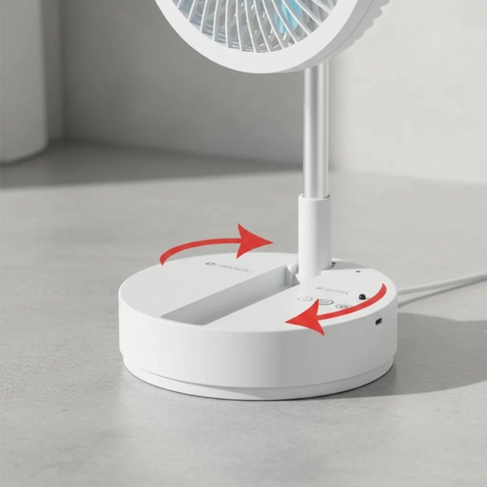 Ventilador Portátil Dobrável 4 Velocidades Escalável Recarregável USB - 4