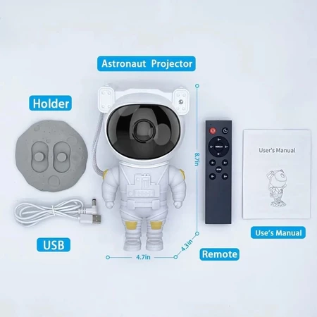 Projetor De Galáxia Astronauta, Luz Noturna Com Céu Estrelado, Lâmpada Projetora Para Decoração E presente - 3