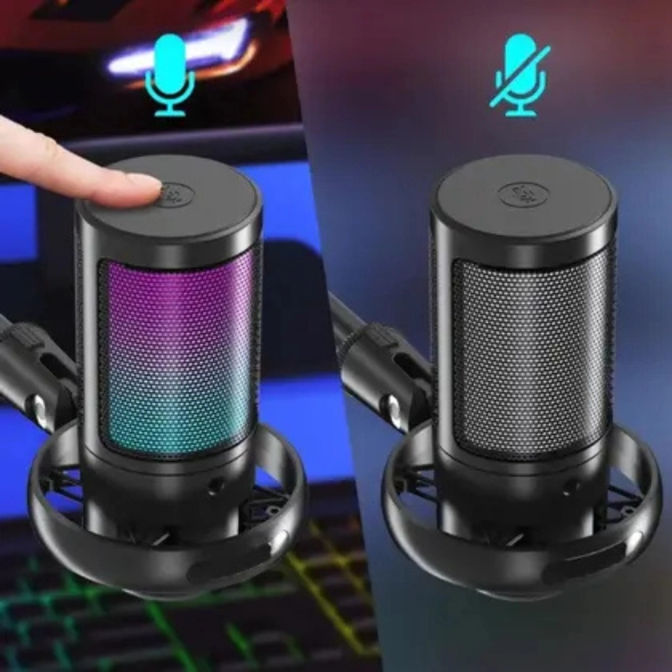 Microfone Gamer Condensador Profissional Rgb Alta Qualidade - imagem 4