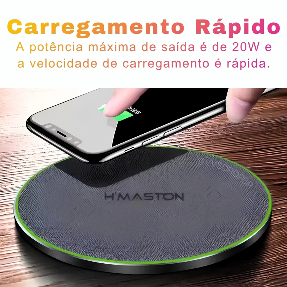 Carregador Sem Fio de Carregamento Rápido 20W Indução H'maston YS-10 - 6