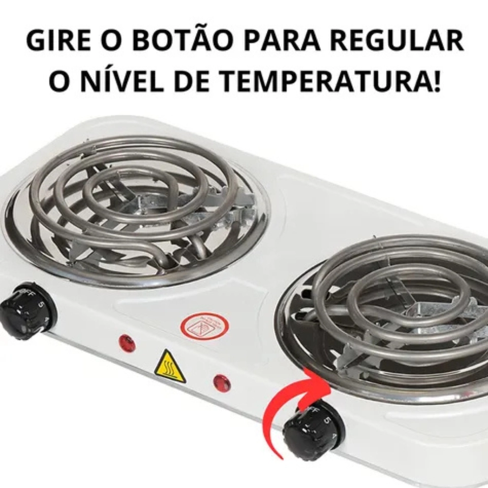 Fogão Elétrico 2 Bocas Fogareiro Portátil 2000w Camping Cor Branco - 8