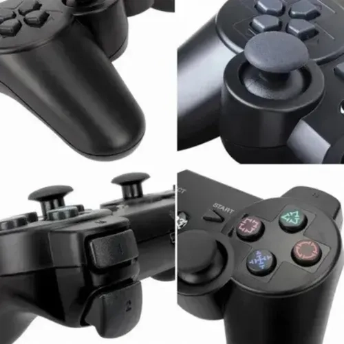 Controle Sem Fio Joystick Para Ps3 + Cabo Carregador Preto - 3