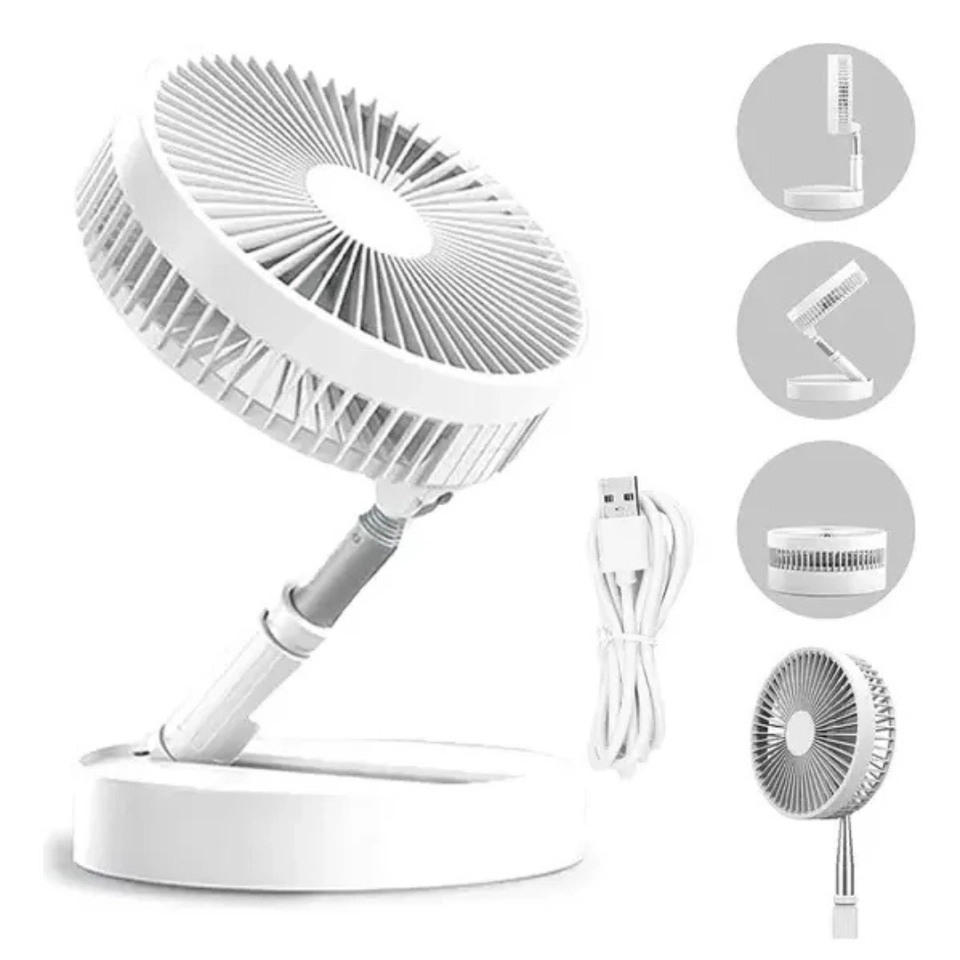 Ventilador Portátil Dobrável 4 Velocidades Escalável Recarregável USB - 3