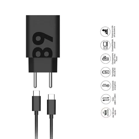 Carregador De Celular 68w Turbo Duo Tipo-c carregador tipo c cabo 1 metro turbo 10x - 3
