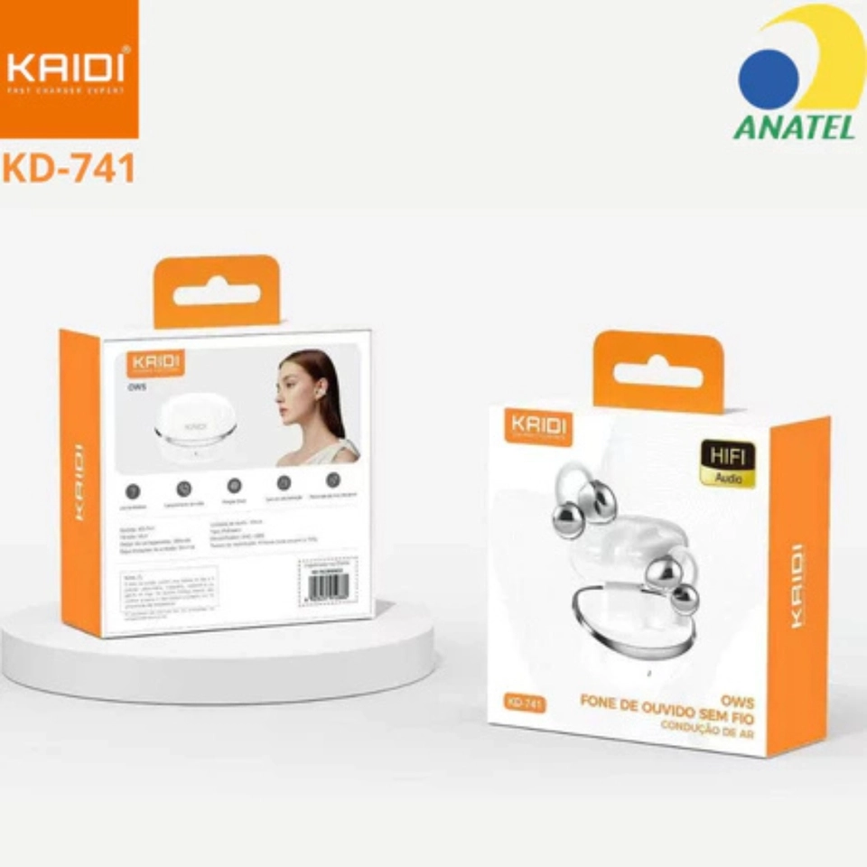 Fone De Ouvido Sem Fio Bluethooth Kaidi Condução De Ar Para Esporte KD-741 - 3